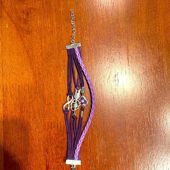 $10 or 2/$15 PURPLE CHORDED LOVE BRACELET - Picture 3 of 3